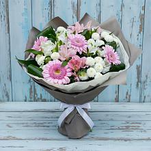 Букет цветов из:  Герберы, Альстромерии и Хризантемы в Лагань