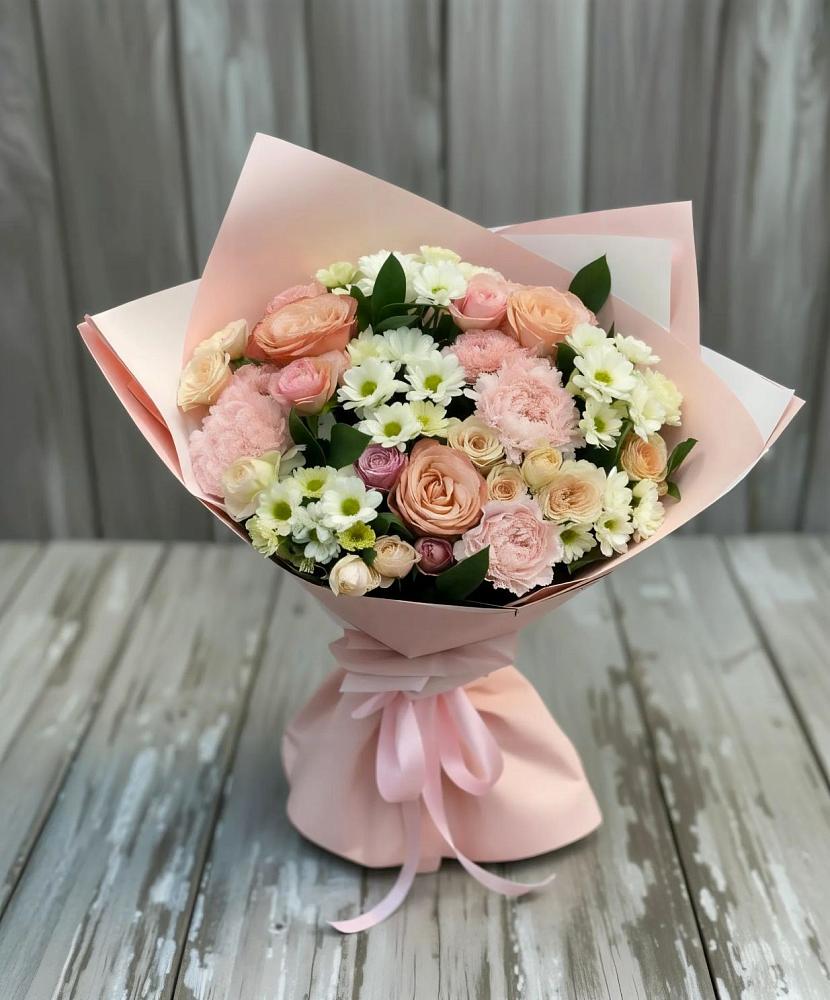 Букет цветов из: Гвоздики, Розы и Хризантемы в Лагань