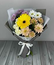 Букет цветов из:  Розы, Герберы и Хризантемы в Лагань