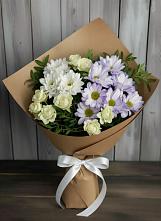 Букет цветов из:  Хризантемы и Розы в Лагань