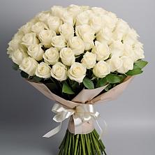 Букет 101 беля роза Белоснежка в Лагань