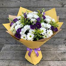 Букет цветов из:  Ирисы, Хризантемы и Ромашки #REPLACE_PRED# Лагань