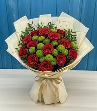 Букет цветов из:  Розы и Хризантемы в Лагань